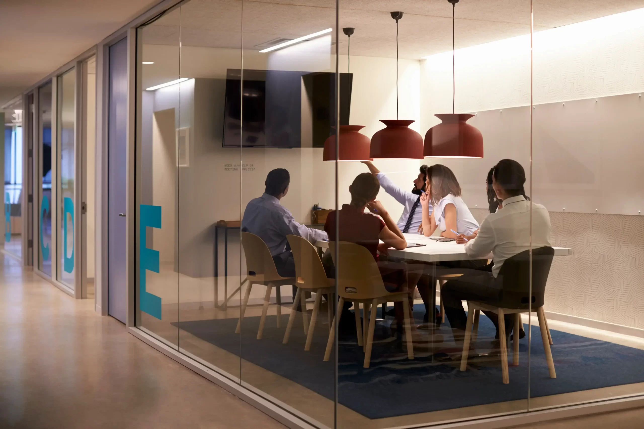 Team working together in a modern business office