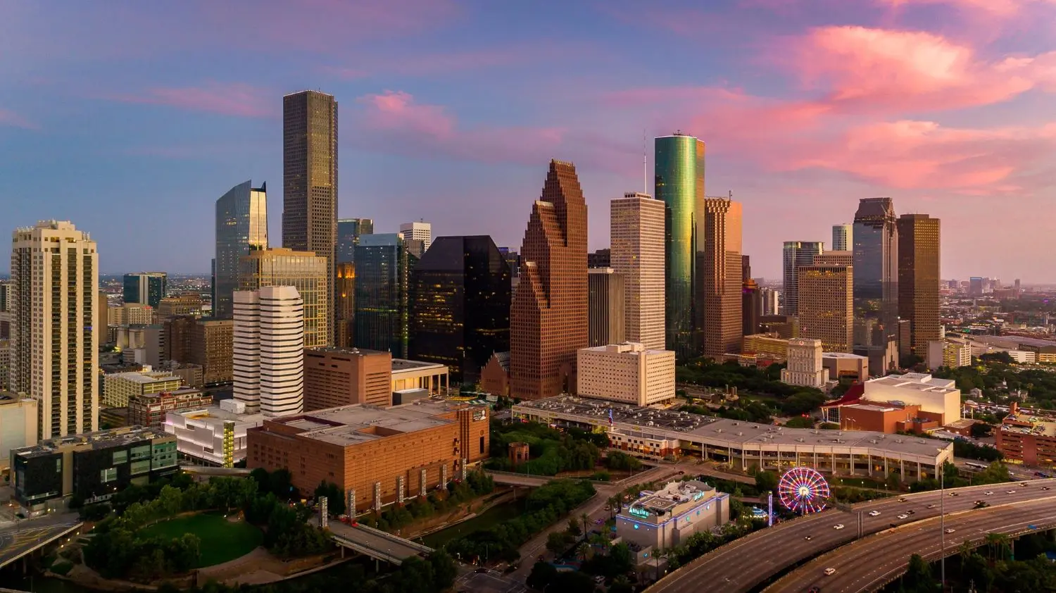 Business skyline and office buildings in Houston