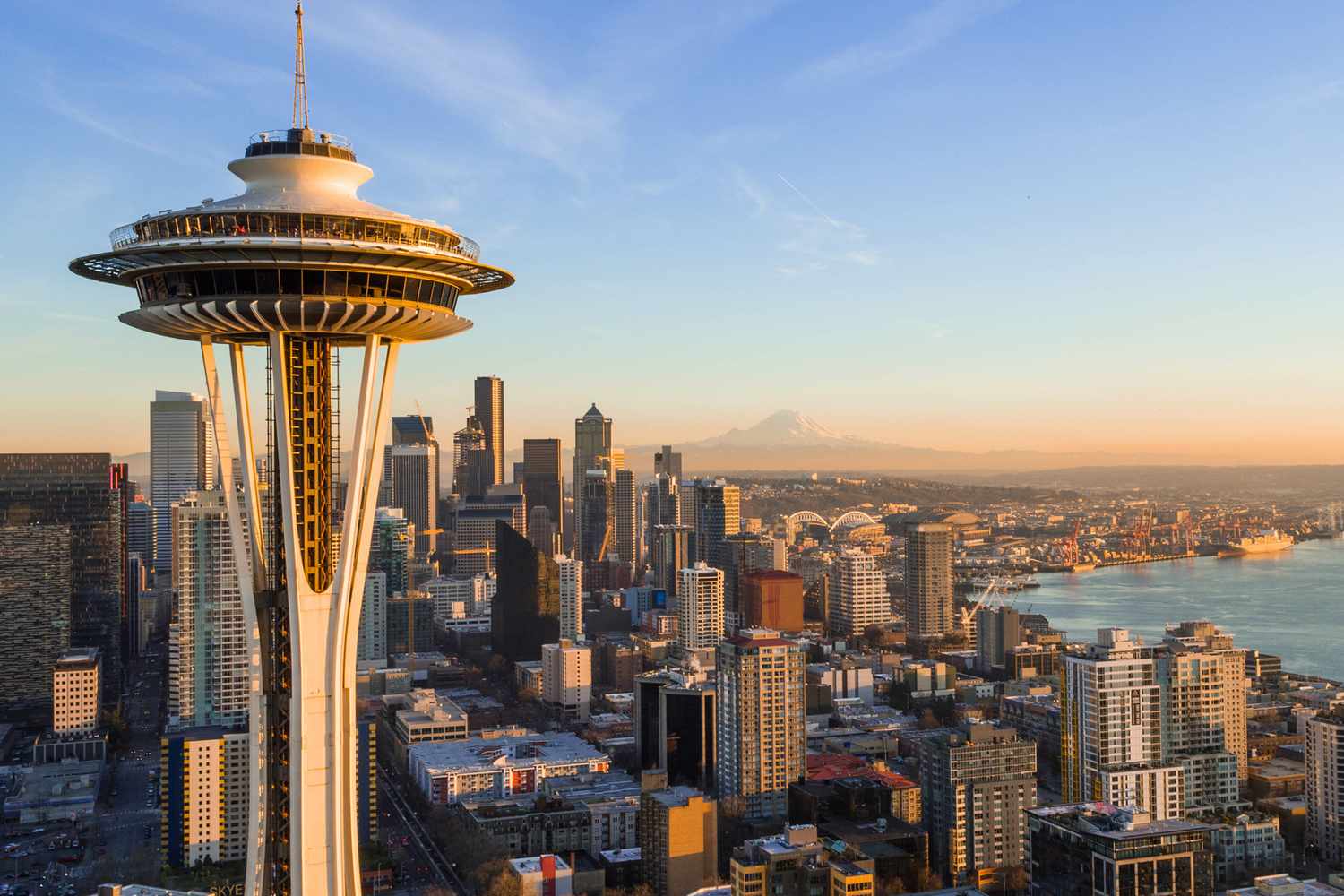 Seattle business office buildings and skyline